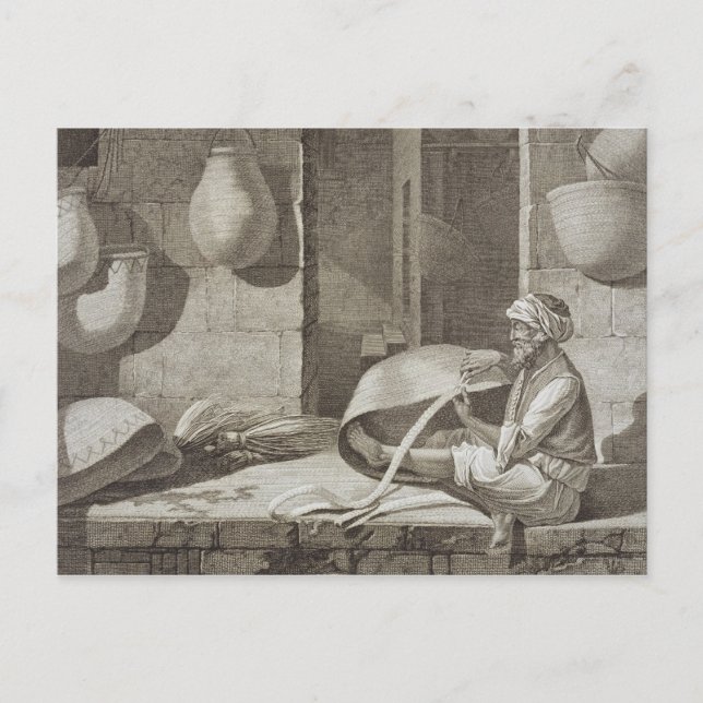 Postal El creador de cestas, del volumen II Artes y ofici (Anverso)