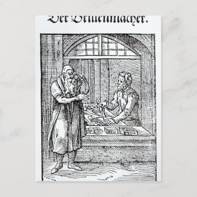 Postal El creador de lentes (Anverso)