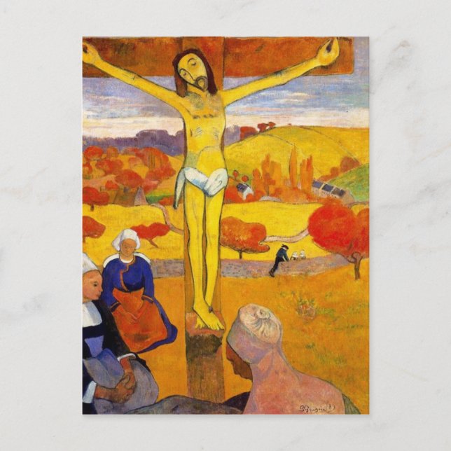 Postal El Cristo amarillo de Paul Gauguin (Anverso)