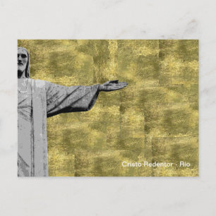 Postal El Cristo de oro del Redentor - Río - Brasil