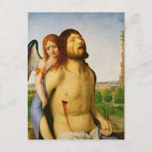 Postal El Cristo muerto apoyado por un ángel, c.1475/78