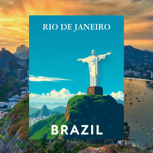 Postal El Cristo Redentor Río de Janeiro Viaje en Brasil