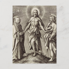 Postal El Cristo resumido se para en una colina