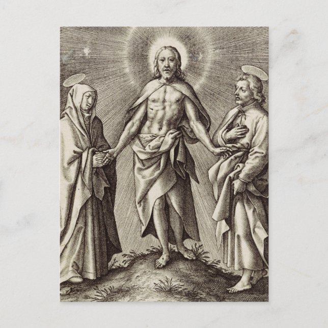 Postal El Cristo resumido se para en una colina (Anverso)