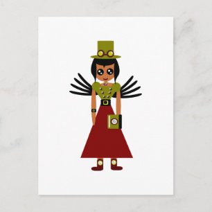 Postal El cronómetro de los Chicas Steampunk