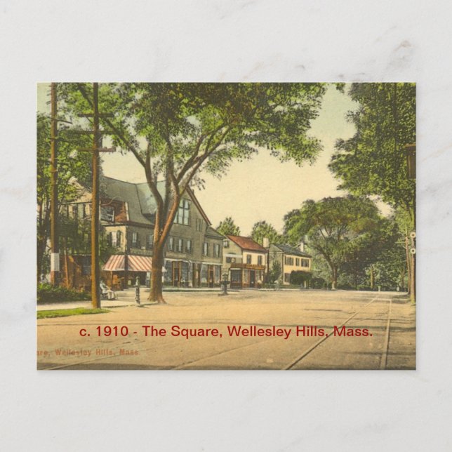 Postal El cuadrado, colinas de Wellesley, masa (Anverso)