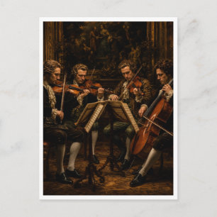 Postal El cuarteto de cuerda clásico - Pintura al óleo vi