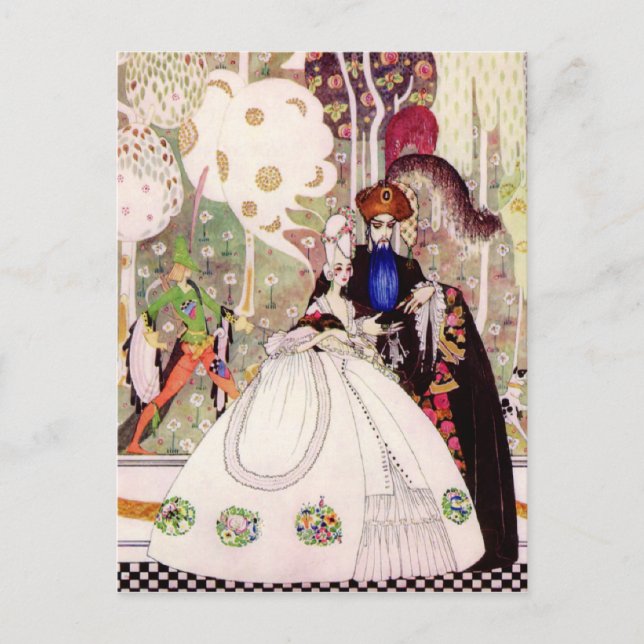 Postal El cuento de hadas de Kay Nielsen, la barba azul y (Anverso)