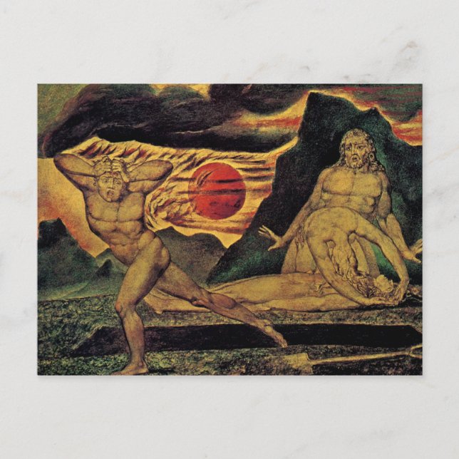 Postal El cuerpo de Abel encontrado por Adán y Eva (Anverso)