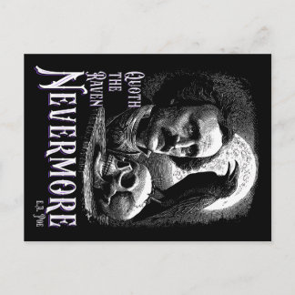 Postal El Cuervo de Edgar Allan Poe Nunca Más