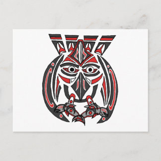 Postal El cuervo Haida y el salmón