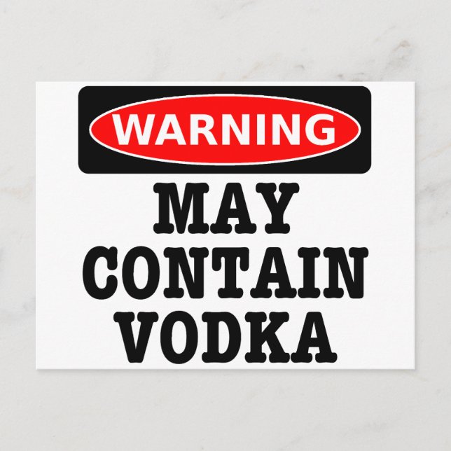 Postal El cuidado puede contener la vodka (Anverso)