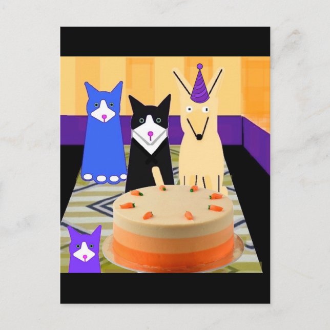 Postal El cumpleaños de mis perros, (Anverso)