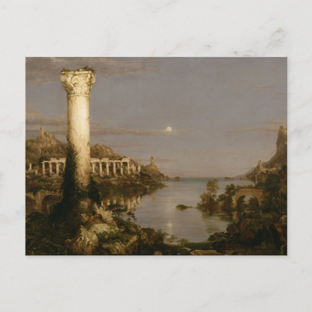 Postal El curso del imperio: Desolación por Thomas Cole P (Anverso)