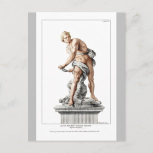 Postal El David de Bernini en un grabado de Nicolas Dorig