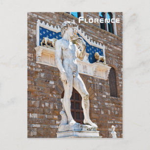 Postal El David de Miguel Ángel - Florencia, Toscana, Ita