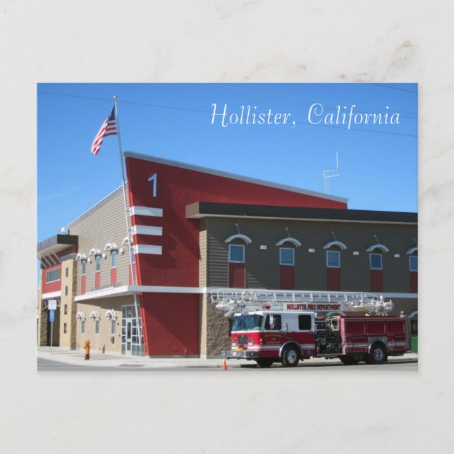 Postal El Departamento de Bomberos Hollister (Anverso)