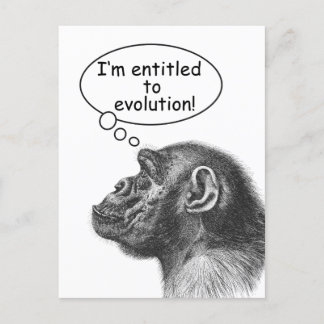 Postal El derecho de la evolución del gran mono