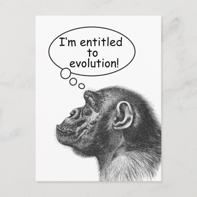 Postal El derecho de la evolución del gran mono (Anverso)