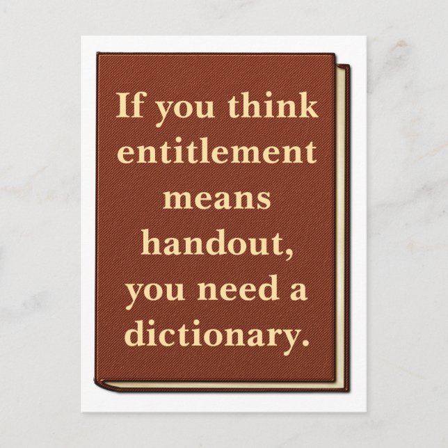 Postal El derecho no es una donación (Anverso)