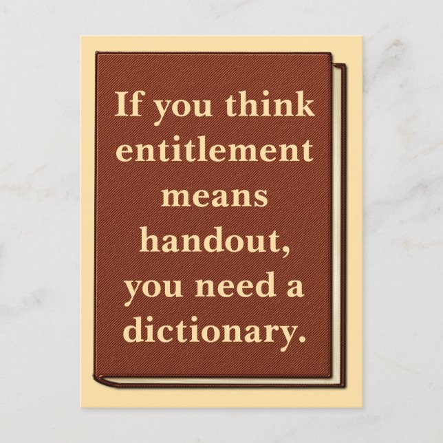 Postal El derecho no es una donación (Anverso)