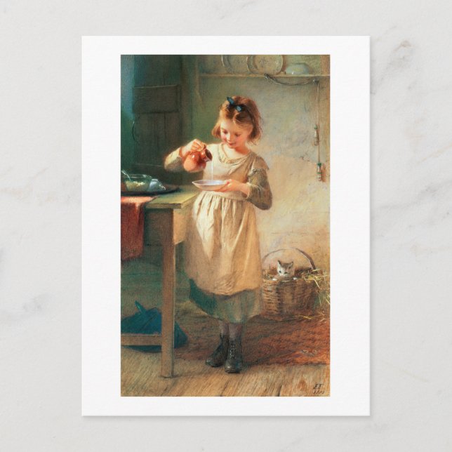 Postal El desayuno de Kitty (Anverso)