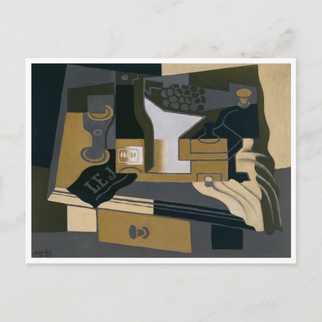 Postal El descafeinado del café por Juan Gris (Anverso)