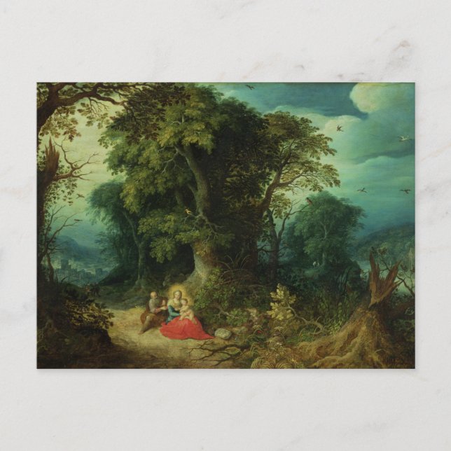 Postal El descanso en la huida a Egipto (Anverso)