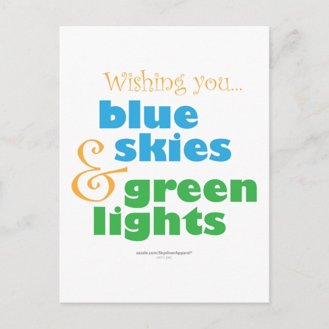 Postal El deseo de los Skydivers (Anverso)