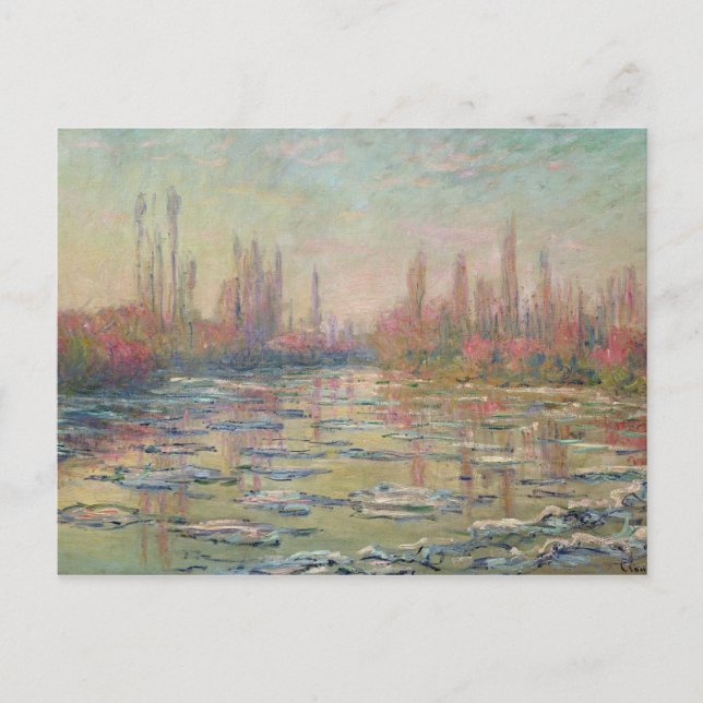 Postal El deshielo en el Sena, cerca de Vetheuil, 1880 (Anverso)