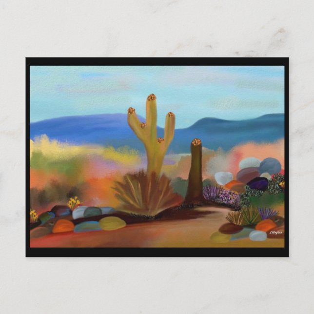 Postal El desierto pintado (Anverso)
