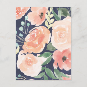 Postal El deslumbramiento floreciente Rosas y cachorros