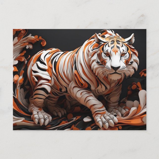 Postal El despertar del tigre chino (Anverso)