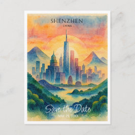 Postal El destino de Shenzhen en China Save the Date