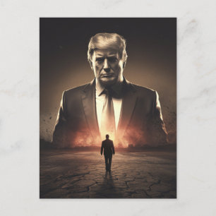 Postal El destructor estadounidense en un desierto al sol