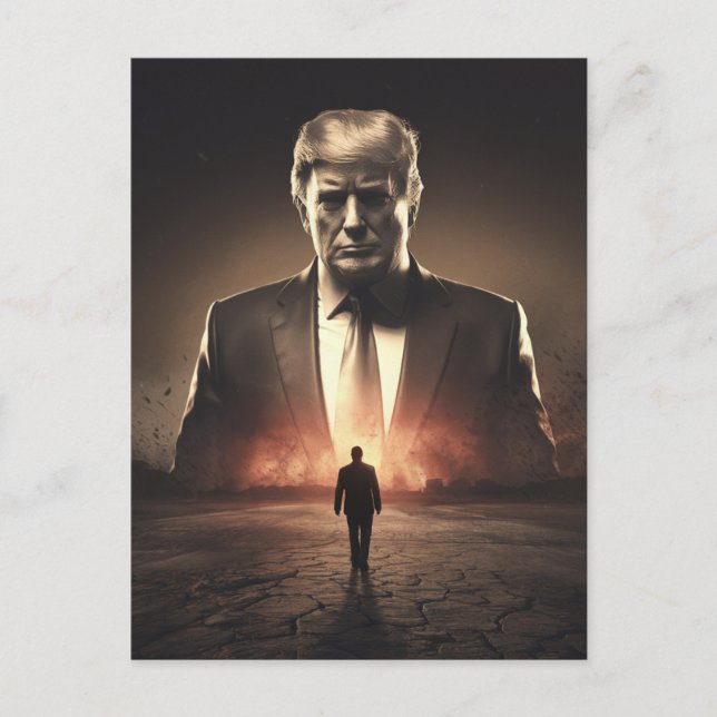 Postal El destructor estadounidense en un desierto al sol (Anverso)