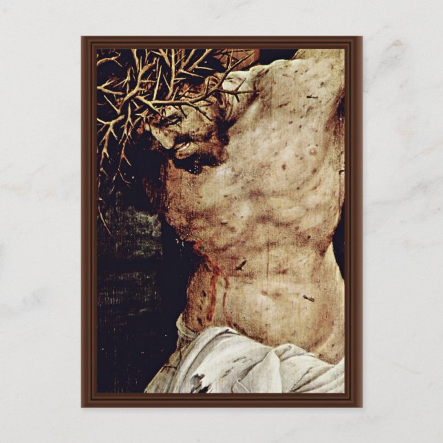 Postal El Detalle De Crucifixión De Grünewald Mathis Goth (Anverso)