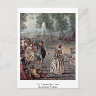 Postal El Detalle Del Agradable Ball De Antoine Watteau