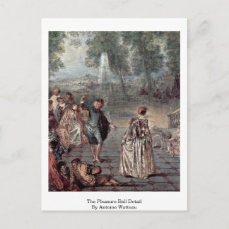 Postal El Detalle Del Agradable Ball De Antoine Watteau