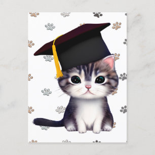 Postal El Día de Graduación de Gatos es un hito significa