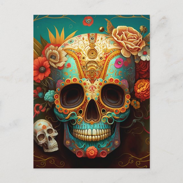 Postal El Día De La Calavera Del Azúcar (Anverso)