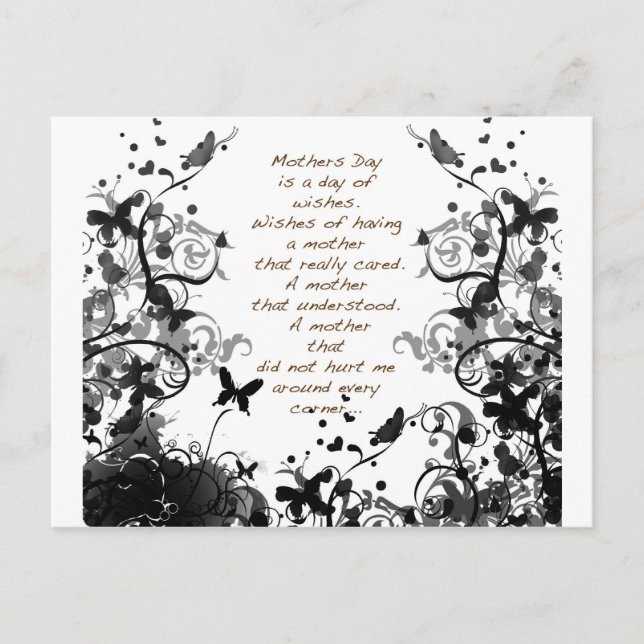 Postal El día de la madre desea un abuso negro (Anverso)