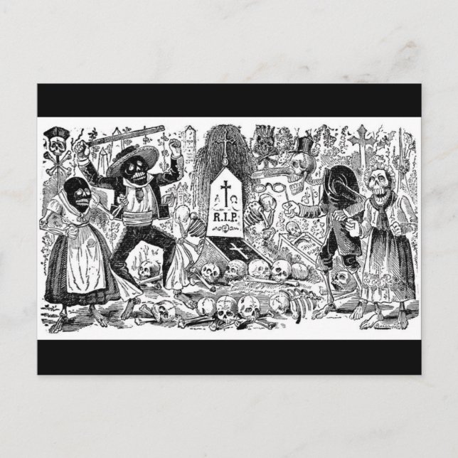 Postal El Día de los Muertos, México. Aproximadamente a p (Anverso)