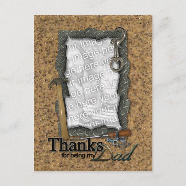 Postal El día de padre AÑADE SUS herramientas de la FOTO (Anverso)