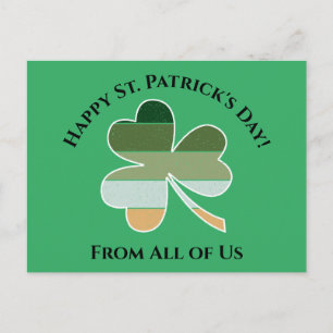 Postal El Día de San Patricio perturbado Shamrock irlandé