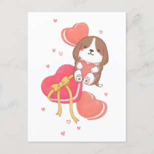 Postal El día de San Valentín: Beagle y Macarons