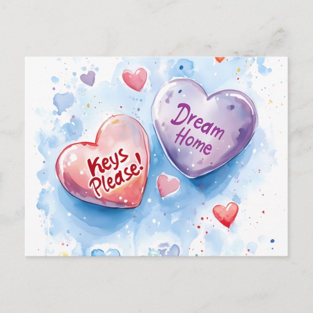 Postal El día de San Valentín Candy Realty Home Seller Ma (Anverso)