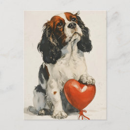 Postal El día de San Valentín Cavalier King Charles Spani