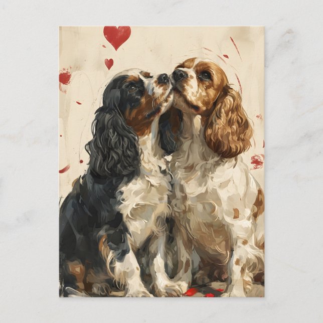 Postal El día de San Valentín Cocker spaniel (Anverso)