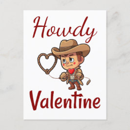 Postal El día de San Valentín Cowboy "Howdy Valentine"